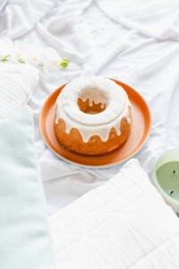Glazed vanilla bundt cake for breakfast